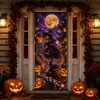 Adesivos de decoração para portas e janelas de cozinha e quarto de Halloween, estilo bruxa, à prova d'água, resistentes a óleo, sem resíduos, adesivos de parede para fundo de festa
