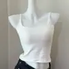 Colete quente de outono e inverno com tecido escovado, alças finas, design de copa integrada e bojos embutidos, uma camada interna simples e versátil para aquecimento