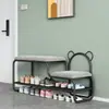 Banqueta para cambiar zapatos de entrada estilo nórdico con zapatero integrado, moderna y sencilla con cojín suave para la entrada del hogar, banqueta para cambiar zapatos de niños