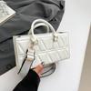 Bolso Cuadrado Pequeño Estilo Occidental para Mujer 2024 Invierno Nuevo Texturizado con Indentaciones Bolso de Hombro Color Sólido Retro Simple Bolso Cruzado