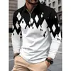 Camisa polo casual de moda para hombre comercio exterior transfronterizo camisa polo de manga larga para hombre sitio independiente de moda Amazon