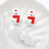 Serie navideña, muñeco de nieve, dibujos animados, accesorios de resina, material de bricolaje, horquilla, cabeza, cuerda, taza de agua, parche, funda de teléfono móvil, decoración