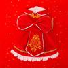 Vestido Tang Rojo de Año Nuevo para Cachorro Abrigo de Algodón Cálido Engrosado de Dos Patas Ropa Festiva de Año Nuevo para Gato Perro Pequeño Mascota