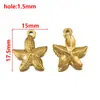 5 Peças de Pingente de Aço Inoxidável Dourado Estrela do Mar Asa Formato Pingente DIY Colar Acessórios de Joia Pingente de Furo Único