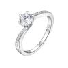 Joyería de Plata Transfronteriza Europa y América Anillo de Plata Esterlina 925 Anillo de Diamante de Zircón de Plata Esterlina de Lujo de Alta Gama Anillo de Boda