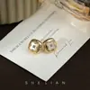 Pendientes Cuadrados Cepillados de Diamante Azul Estilo Corte Francés, Pendientes de Diseño de Nicho Retro de Lujo Ligero, Accesorios para Orejas Extremadamente Hermosos