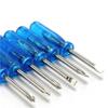 Suministro destornillador de 2 mm azul transparente protección ambiental juguete distribución destornillador de cruz palabra micro mini herramienta