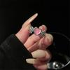 Anel Rosa Amor Feminino Design de Nicho High-end Rosa Diamante Menina Luz Luxo Único Ajustável Moda Personalidade Tendência