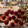 15 Piezas Nuevo Producto Transfronterizo 6/8cm Bolas de Navidad Afelpadas para el Hogar, Uso Diario, Centros Comerciales y Ocasiones Festivas, Exquisitos Adornos de Bolas de Navidad