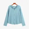 Sudadera casual para mujer talla grande colección otoño 2026, chaqueta de punto adelgazante con doble cremallera para mujer talla grande 21921