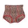 7554 Verão das mulheres grande leopardo impressão de algodão virilha respirável cintura alta cueca boxer pé tamanho grande cool ice silk underwear
