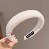 Faixa de cabeça de alta qualidade estilo coreano com aba larga, faixa de cabelo de tricô para outono e inverno, presilha para franja da testa, acessório de cabelo estilo vintage