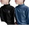 Y2171 # Camiseta Básica Masculina Derong, Top de Outono com Gola Alta Curta para Crianças, Camiseta de Manga Longa, Tendência Cartoon de Outono
