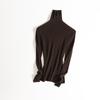 Lavável à Máquina Fio Yangzi Chao Fino Calibre 18 Lã 100% Sem Costura Gola Alta Tricô Camiseta Base para Mulheres, Novidade para Outono e Inverno