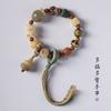 Pulseira Wenwan de pulso DIY feita à mão com fruta original Bodhi desgastada, pulseira de cabaça do tesouro Duofu portátil