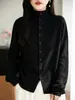 Nuevo Cárdigan de Punto Andy de Terciopelo Otoño/Invierno 2026 Cuello Semi Alto Manga Larga para Mujer Color Sólido Holgado Versátil Abrigo
