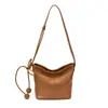 Bolsas lisas populares deste ano para mulheres 2026 nova bolsa transversal estilosa retrô versátil bolsa de ombro único com toque de luxo bolsa tipo balde