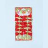 Adornos navideños flocados mini lazo navideño rojo dorado corona de árbol de Navidad colgante 12 una tarjeta
