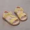 Sandalias Florales Estilo Francés para Niñas Pequeñas Verano 2025 Nuevos Zapatos de Princesa Coreanos para Bebés con Punta Abierta Zapatos de Playa para Niñas Pequeñas