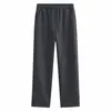 Calça de Moletom Masculina 320g Algodão com Barra Aberta, Cor Lisa Popular, Simples, Casual, Versátil, Solta, Tendência, Perna Reta