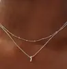 Collar de Moda Transfronterizo Europeo y Americano Versátil en Capas con Iniciales y 26 Colgantes, Nuevo Estilo para Mujer 2024 para Superponer