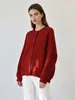 Diseño de cuello redondo, cárdigan de punto holgado estilo coreano, nueva colección otoño/invierno, engrosado para abrigar, estilo suave y delicado, abrigo suéter para mujer