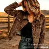 Nueva Chaqueta Corta de Mezclilla Pura de Algodón Transfronteriza Otoño e Invierno Estampado Digital 3D Moda Personalidad Ajustada Superior para Mujer