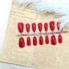 Arte de Unhas Cor Sólida Mais Vendida Vermelho Vinho Olho de Gato Unhas Postiças Pré-Fabricadas Curtas 30 Peças Pontas de Unha Atacado