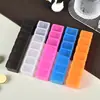 Pastillero Multifuncional de 7 Compartimentos, Pastillero de 7 Días Tipo Pulsador, Caja de Almacenamiento Semanal, Caja de Almacenamiento Portátil Personalizada