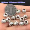 S999 Plata de Pie Retro Perla Fuzi Agujero Grande Perla Redonda Cuerda de Mano Tejida Pulsera Collar Accesorios Hechos a Mano DIY