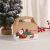Caja de Fiesta Navideña al por Mayor Caja de Papel para Cupcakes Caja Muffin Empaque Copo de Nieve Crujiente de Vaca Pastel Galletas Caja Portátil