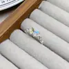 Anel Aberto Borboleta Full Diamond Zircônia Design de Nicho Estilo Coreano Feminino Fashionável Elegante Versátil Acessível Luxo High-End