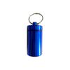En stock, envase portátil redondo para exteriores, lata de aluminio, botella de metal sellada impermeable, caja de medicina de aleación de aluminio con llavero