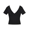 Camiseta Sexy de Manga Corta sin Espalda, Nuevo Estilo de Verano, Moderna y Versátil, Top Corto Ajustado, Favorecedor Diseño de Espalda, Camiseta Básica