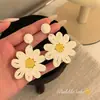 Brinco de Clipe Flor Dopamina para Mulheres, Design Único, Estilo de Feriado, Sem Furos, Brincos Pequenos Exagerados que Mostram o Rosto, Brincos