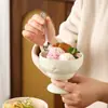 Copa Creativa con Relieve Taza de Yogur y Pudín Taza de Helado de Cerámica Bol de Postre Copa de Helado de Alto Valor para Uso Doméstico