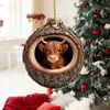 Coruja Transfronteiriça Decorações de Natal de Animais Pingentes para Árvore de Natal Pingentes Planos de Acrílico Pingentes para Carro