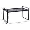 Rack de Armazenamento em Camadas para Cozinha Divisória de Armário de Chão Porta-Temperos Empilhável Camada Dupla de Mesa Escorredor de Pratos e Tigelas Rack de Armazenamento