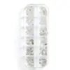Set de 12 lentejuelas metálicas para decoración de uñas de copo de nieve blanco, escamas de copo de nieve huecas, decoraciones DIY para uñas de Navidad y invierno