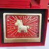 Popular Ornamento Gato da Sorte em Ouro Puro 999, Bolsa da Fortuna em Ouro, Decoração de Quadro para Sala de Estar Presente