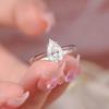 Venda Quente Transfronteiriça Anel de Prata Esterlina Coroa em Forma de Pera Gota d'Água Feminino Diamante de Alta Qualidade Pedra de Alto Carbono Suporte Vazio para Anel de Noivado Casamento