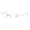 Gafas sin montura SIENNA N ultraligeras de titanio puro, mismo modelo que Karin, 54 poligonales, anti luz azul, 9051, aspecto fresco y sofisticado