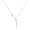 Collar de Flor de Glicinia de Plata Pura 999 con Colgante en Forma de Y Full Diamond de Plata de Ley Cadena para Clavícula Diseño de Nicho Mejor Amiga Regalo para Mujer