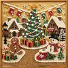 Kit DIY de Pintura de Diamante 5D de Natal da Amazon com Pérolas Papai Noel com Borda Impressa Decoração Feita à Mão