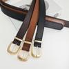 Estilo coreano cinto feminino all-match casual decorativo cinto de estudante cinto fivela de pino estilo coreano simples moda comércio exterior faixa marrom para as mulheres