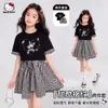 Conjunto de Verão para Meninas 2026 Novo Estilo Coreano Vestido de Manga Curta com Estampa Kuromi Roupas Kuromi