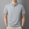 Camiseta de lapela masculina de manga curta frisada camisa polo verão top roupas de meia manga Ice Silk sensação legal Paul gola t-shirt