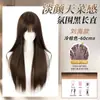 Peruca Preta Longa Lisa Wanning para Mulheres com Franja, Faz o Rosto Parecer Menor, Realça as Características, Reduz a Aparência de Idade, Natural e Versátil, Adiciona uma Vibe Elegante, Peruca para Cabeça Inteira