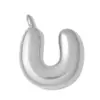 Colgante de Acero Inoxidable para Mujer con Letras Inglesas de Burbuja Transfronterizo para Bricolaje, Collar con Colgante de Letra Q de 26 Letras, Joyería de Acero de Titanio