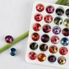 Piedra de Turmalina Redonda de 10 mm Fondo Puntiagudo Accesorios Gradientes K9 Turmalina Satélite Taladro Taladro para Coser a Mano Uña diy Joyería